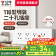 公牛（BULL）明裝118型開(kāi)關(guān)插座面板家用多孔三聯(lián)四聯(lián)墻壁電源連體插座面板 明裝二十孔插座
