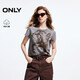 ONLY 2025夏季可愛(ài)甜美貓咪印花正肩圓領(lǐng)短袖T恤女|125301021