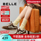 百麗（Belle）董璇同款流心糖阿甘鞋女25秋商場(chǎng)款運動(dòng)風(fēng)休閑鞋E7H1DCM5預售 棕色 4.5CM增高 36