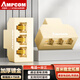 安普康（AMPCOM）電話(huà)分線(xiàn)器 RJ11水晶頭電話(huà)線(xiàn)一分三延長(cháng)分支器 固話(huà)座機1分3轉換對接4通直通頭 黃1個(gè)AMCAT3413