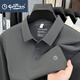 金利來(lái)（Goldlion）桑蠶絲長(cháng)袖衫男2025秋季新款POLO商務(wù)休閑男士翻領(lǐng)長(cháng)袖t恤男裝 高級灰 2XL 建議160-175斤