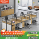 時(shí)仁（ShiRen）辦公家具辦公桌椅組合員工桌電腦桌現代簡(jiǎn)約屏風(fēng)隔斷辦公室卡座 王字型六人位【含柜】