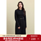 獨束大碼女裝收腰針織連衣裙2024冬季新品通勤時(shí)尚赫本風(fēng)優(yōu)雅長(cháng)裙 靜謐黑 2XL (尺碼：4)