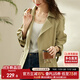 尚都比拉秋季風(fēng)衣外套女西裝領(lǐng)時(shí)尚百搭短款寬松顯瘦小個(gè)子女裝 卡其色 S