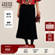Teenie Weenie小熊女裝半身裙2025秋新款學(xué)院風(fēng)刺繡休閑大擺百褶裙 黑色 S 160