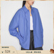 FabriqueBASIC刺繡多色寬松廓形襯衫物理防曬上衣 藍色 S