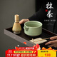 PAKCHOICE茶筅抹茶刷子點(diǎn)茶茶具套裝日式烘焙攪拌刷竹茶筅立抹茶碗4件禮盒