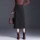 毛呢半身裙直筒裙女2025年冬季新款高腰一步裙冬季中長(cháng)包臀職業(yè)裙 黑灰色 M