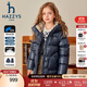 哈吉斯（HAZZYS）童裝女童羽絨服冬新款時(shí)尚口袋保暖外套 藏藍 110