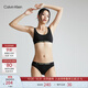 Calvin Klein內衣女士美拉德簡(jiǎn)約提花薄墊ck無(wú)鋼圈輕運動(dòng)U型背心文胸QF7400AD UB1-太空黑 M