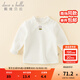 戴維貝拉（DAVE＆BELLA）女童長(cháng)袖t恤加絨寶寶上衣打底衫兒童衣服秋冬新款小童套頭衫 米白【現貨】 90 cm（建議身高80-90cm）