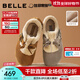 百麗（Belle）章若楠同款喵喵吐司毛毛勃肯鞋女2025冬新加絨棉鞋B2829DM5預售 棕色 37