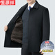 恒源祥商務(wù)柔軟羊毛呢大衣男 秋冬可脫卸羽絨內膽外套加厚上衣 黑色扣子款-E6805 內膽帶衣袖 2XL 185碼【適合165-175斤】