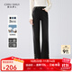 秋水伊人簡(jiǎn)約復古中高腰牛仔褲春秋新款女裝經(jīng)典百搭褲子 黑色 L