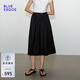 BLUE ERDOS桑蠶絲半裙女25春夏新款簡(jiǎn)約絲棉混紡輕薄舒適顯瘦A字裙傘裙 黑 XL (175)