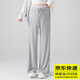 獺惠孕婦褲秋冬加絨保暖大碼闊腿褲新款拼接花邊小個(gè)子可調節孕婦褲子 花灰（加絨款）-大碼 【適合110-135斤】