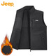 JEEP美國正品高端立領(lǐng)工裝馬甲春秋季男裝戶(hù)外潮牌多口袋外穿背心秋冬 P75AMWV047黑色加絨 【專(zhuān)柜同款】 2XL 【適合160斤左右】