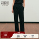 Teenie Weenie小熊女裝時尚簡約風(fēng)春季黑色直筒休閑褲寬松韓版長褲 黑色 M (165)