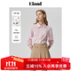 ELAND衣戀襯衫女甜美荷葉邊娃娃領(lǐng)微泡泡袖修身上衣2025秋季新款 粉色(25)Pink S 160