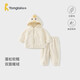 童泰（TONGTAI）寶寶套裝春秋季嬰兒衣服兒童外出上衣褲子連帽外套長(cháng)褲黃色90cm
