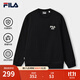 斐樂(lè )（FILA）官方男子加絨保暖衛衣秋冬季時(shí)尚休閑簡(jiǎn)約圓領(lǐng)套頭衫長(cháng)袖上衣男裝 【加絨】正黑色-BK L