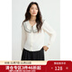 獨束大碼女裝2025新款胖mm娃娃領(lǐng)長(cháng)袖襯衫女設計感小眾別致上衣 月牙白 L (尺碼：2)