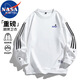 NASA MARVEL衛衣男春秋T恤圓領(lǐng)上衣美式潮流美式圓領(lǐng)打底衫情侶裝 白色 2XL