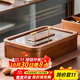森物社干果盤(pán)分格糖果盒實(shí)木果盤(pán)零食盤(pán)客廳堅果盤(pán)糖果盤(pán)前臺干果收納盒 【單層】6格干果盤(pán)-不含玻璃碗