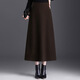 毛呢半身裙女大擺裙2025冬季新款高腰顯瘦遮胯A字裙時(shí)尚簡(jiǎn)約休閑 深咖 S