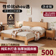 洛亞妮【24H云倉閃發(fā)】實(shí)木床100％純實(shí)木1.5米單人床原木風(fēng)主臥雙人床 原木床+20cm席夢(mèng)思床墊 1.5米*2米