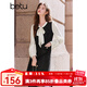 百圖betu女裝2025春季新款連衣裙小香風(fēng)蝴蝶結系帶假兩件裙子2501T71 黑色 L