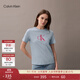 Calvin KleinJeans25夏季女士休閑通勤ck字母印花純棉針織圓領(lǐng)短袖T恤上衣 24Q-粉末藍 M