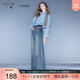 三彩2025秋季新款休閑牛仔褲中腰寬松直筒褲長(cháng)褲女