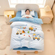 紅蜻蜓（RED DRAGONFLY）冬季幼兒園三件套加絨床單被套三件套加厚牛奶絨被套全套一整套 工程車(chē)【A類(lèi)加厚牛奶絨 精美毛巾繡 抗靜電不掉絨】 床單款 三件套【被套120*150 墊套：60*13