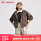 坦博爾衛衣女春秋短款連帽運動(dòng)外套寬松小個(gè)子TD4160502 栗殼 160 