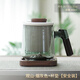 宋建白瓷2025新款玻璃杯茶水分離杯家用簡(jiǎn)約大容量泡茶杯辦公室水杯喝茶 玻璃杯（煙灰）+杯墊【安全裝】 200mL(含)-400mL(含)