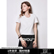 初語(yǔ)桑蠶絲真絲T恤女2025年新款馬蹄領(lǐng)短款短袖簡(jiǎn)約百搭套頭上衣 白色-馬蹄領(lǐng) M