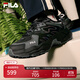 FILA 斐樂(lè )官方男鞋FERN摩登運動(dòng)鞋厚底鞋蕨草鞋休閑老爹鞋 黑/影黑灰-BC 42