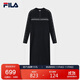 FILA 斐樂(lè )官方女子編織連衣裙2025冬修身半拉鏈連身毛衣長(cháng)裙