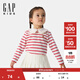 蓋璞【大小童同款】女童2025春季新款純棉娃娃領(lǐng)T恤兒童裝687706 紅色條紋 120 cm(6-7歲)亞洲尺碼