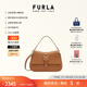 芙拉（FURLA）【同價(jià)11.11】【明星同款】FLOW中號牛皮女士手提包單肩斜挎包 棕色