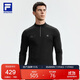FILA 斐樂(lè )官方男子針織長(cháng)袖上衣2025秋健身運動(dòng)基礎半拉鏈長(cháng)T