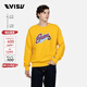 EVISU男士潮流書(shū)法字標志與達摩印花上衣男休閑衛衣2EAHTM 黃色 L