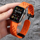 碼仕適用蘋(píng)果手表表帶apple iwatch硅膠鏤空ultra2/S10/9/8/7/6/5/SE夏天透氣磁吸橙色38/40/41/42mm