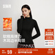 森馬（Semir）長(cháng)袖T恤女半高領(lǐng)緊身冬季2025發(fā)熱抓絨木耳邊打底衫109725101013