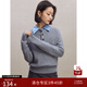 自巧（ZIQIAO）小個(gè)子華夫格套頭毛衣女2023秋冬新款簡(jiǎn)約圓領(lǐng)慵懶風(fēng)針織衫 水貂灰 M (4碼)