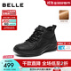 百麗（Belle）運動(dòng)風(fēng)休閑靴女2025冬新商場(chǎng)同款厚底增高高幫休閑鞋E6K1DDD5 黑色-絨里 38