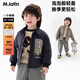 馬·拉丁馬拉丁童裝兒童羽絨服冬男小童趣味口袋襯衫感輕薄羽絨服 藏青 110