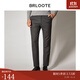 Brloote/巴魯特毛呢休閑褲男彈力修身長(cháng)褲秋冬商務(wù)休閑西褲 深灰 165/76A