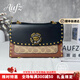AUFZ經(jīng)典包包女山茶花波士頓枕頭包鏈條包歐美復古小包單肩斜挎包 黑色-小號(18.5CM*8CM*13.5CM)
